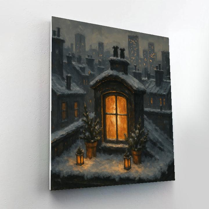 Warm Window Of The City Rooftop Paint by numbers art
