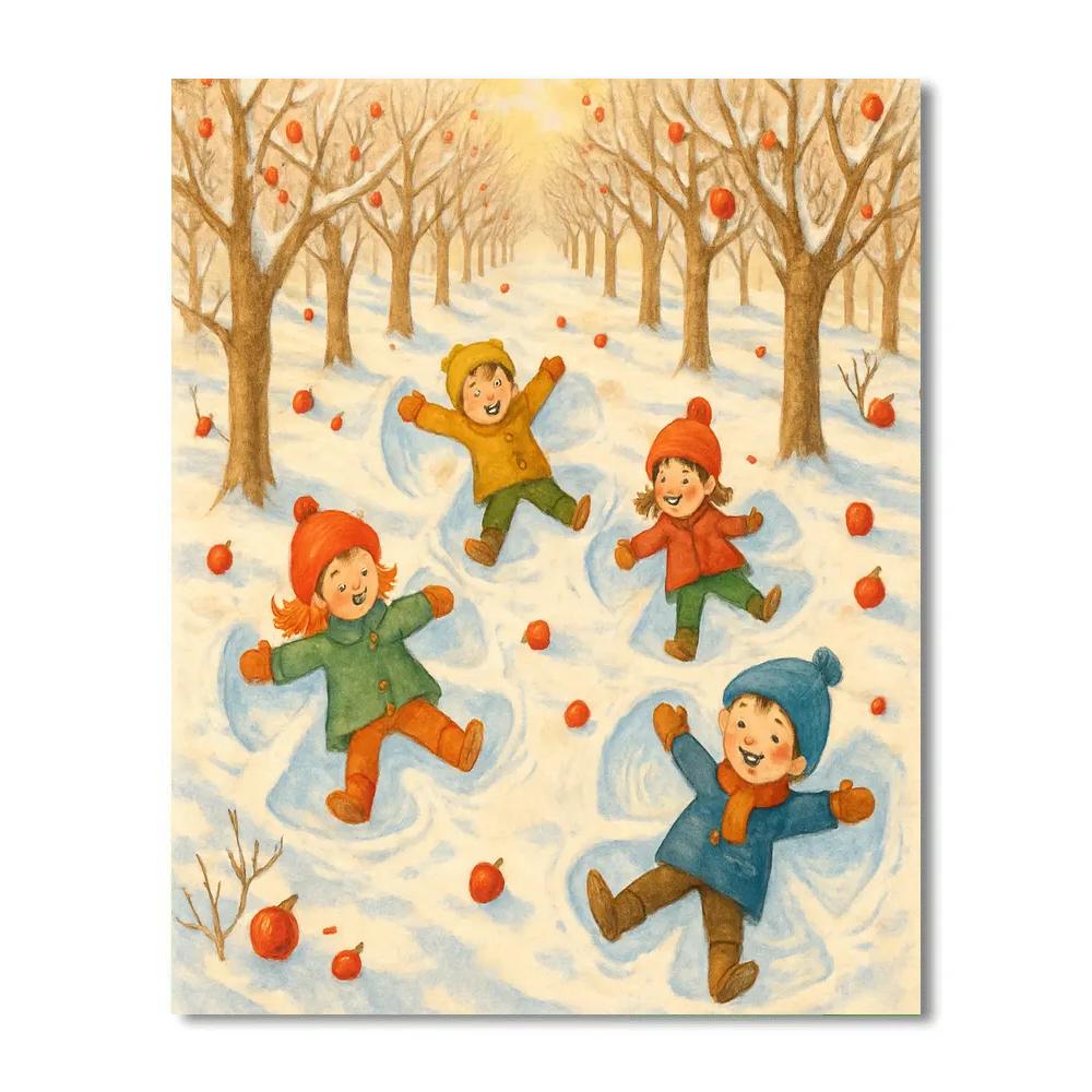 Snow Angels In The Orchard paint by numbers