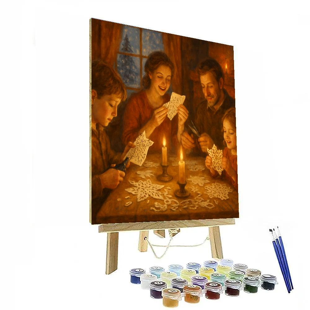 Candlelit Snowflake Crafting Night painting number kit