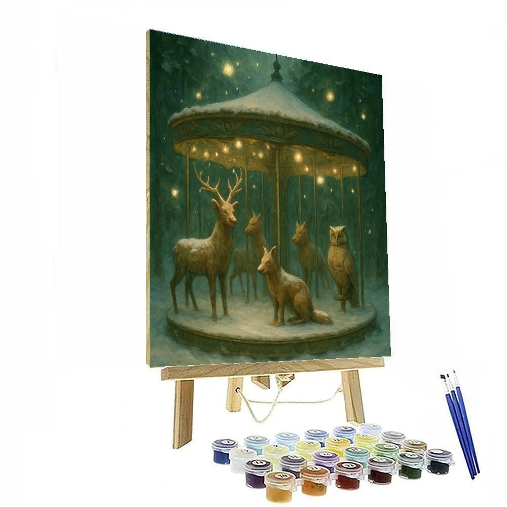 Winter Carousel Of Woodland Spirits Paint by numbers art