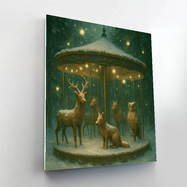 Winter Carousel Of Woodland Spirits Paint by numbers art