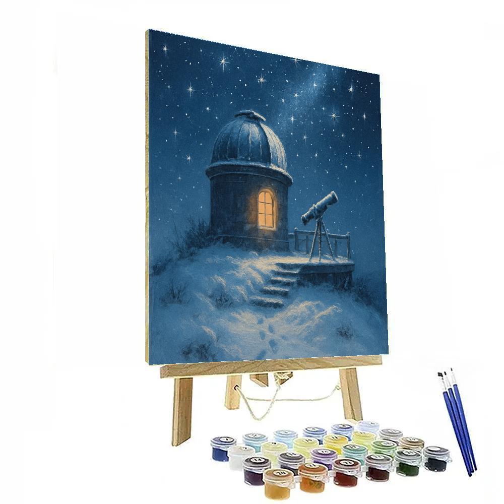 Snowfall At The Winter Observatory painting number kit