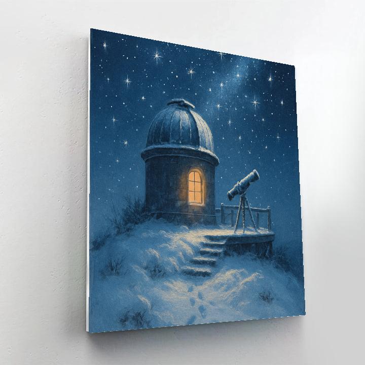 Snowfall At The Winter Observatory painting number kit