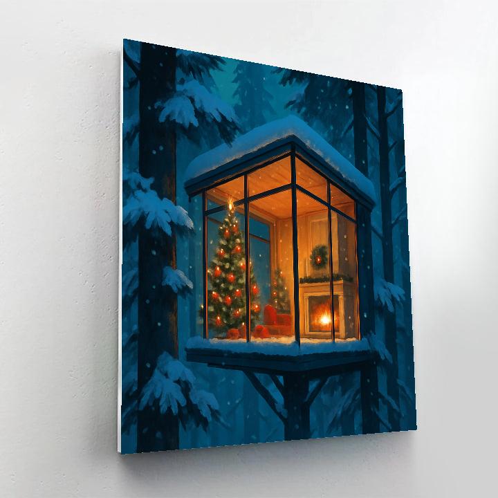 Christmas Eve In The Glass Treehouse painting number kit
