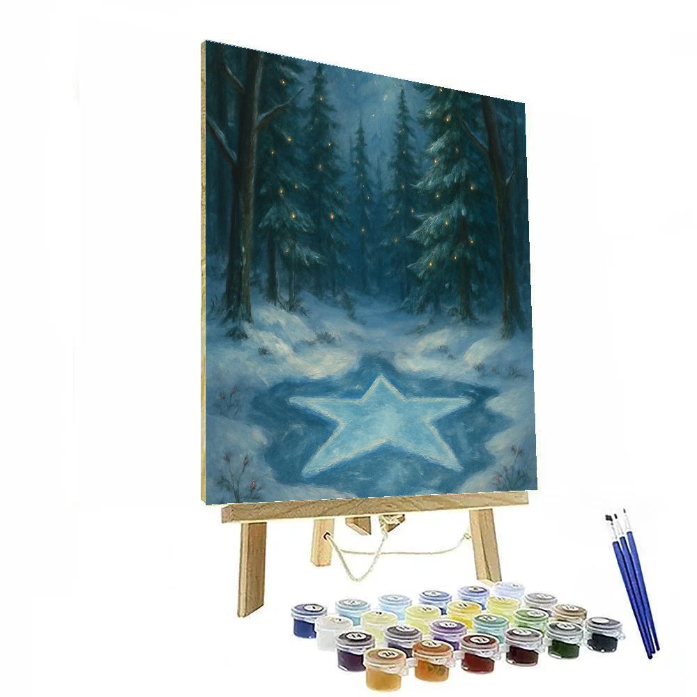 Star Shaped Ice Pond In The Woods Numbered painting kits