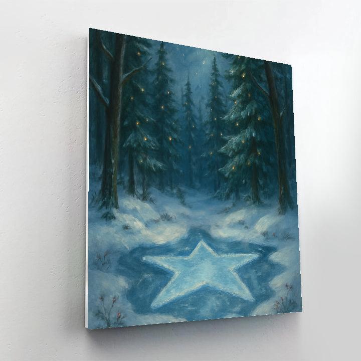 Star Shaped Ice Pond In The Woods Numbered painting kits