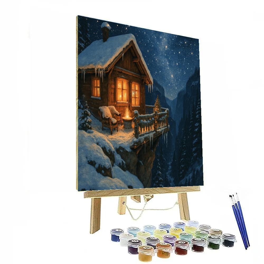 Starglow Chalet On The Cliff Edge Paint by numbers art