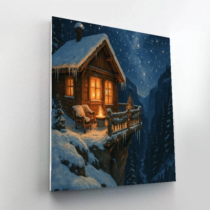 Starglow Chalet On The Cliff Edge Paint by numbers art