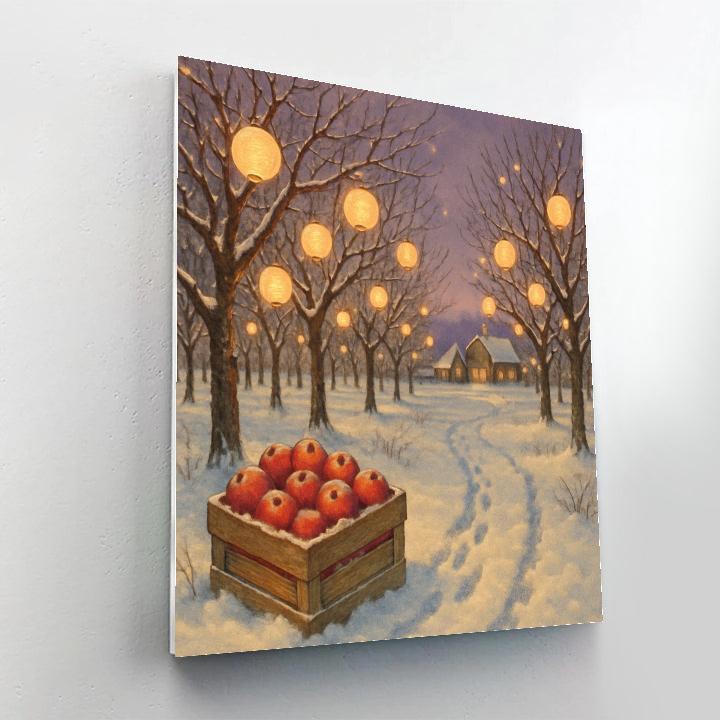 Christmas Orchard Under Frosted Lanterns Number painting