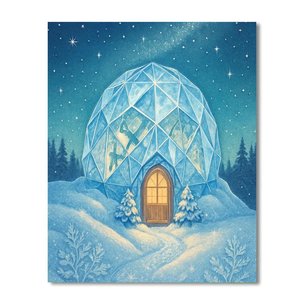 Snow Crystal Observatory Dome DIY paint by numbers