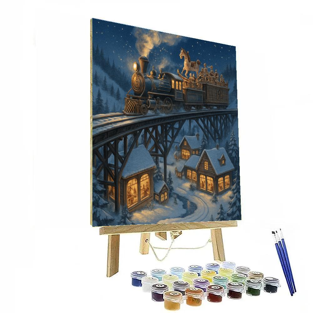 Midnight Train Through Toymakers Valley painting number kit
