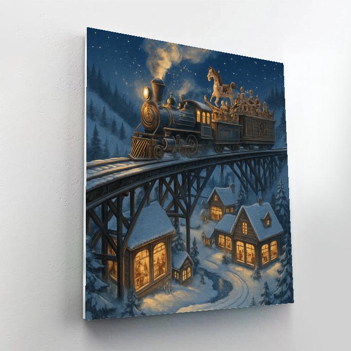 Midnight Train Through Toymakers Valley painting number kit