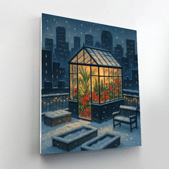 Holiday Greenhouse On The City Rooftop paint by numbers