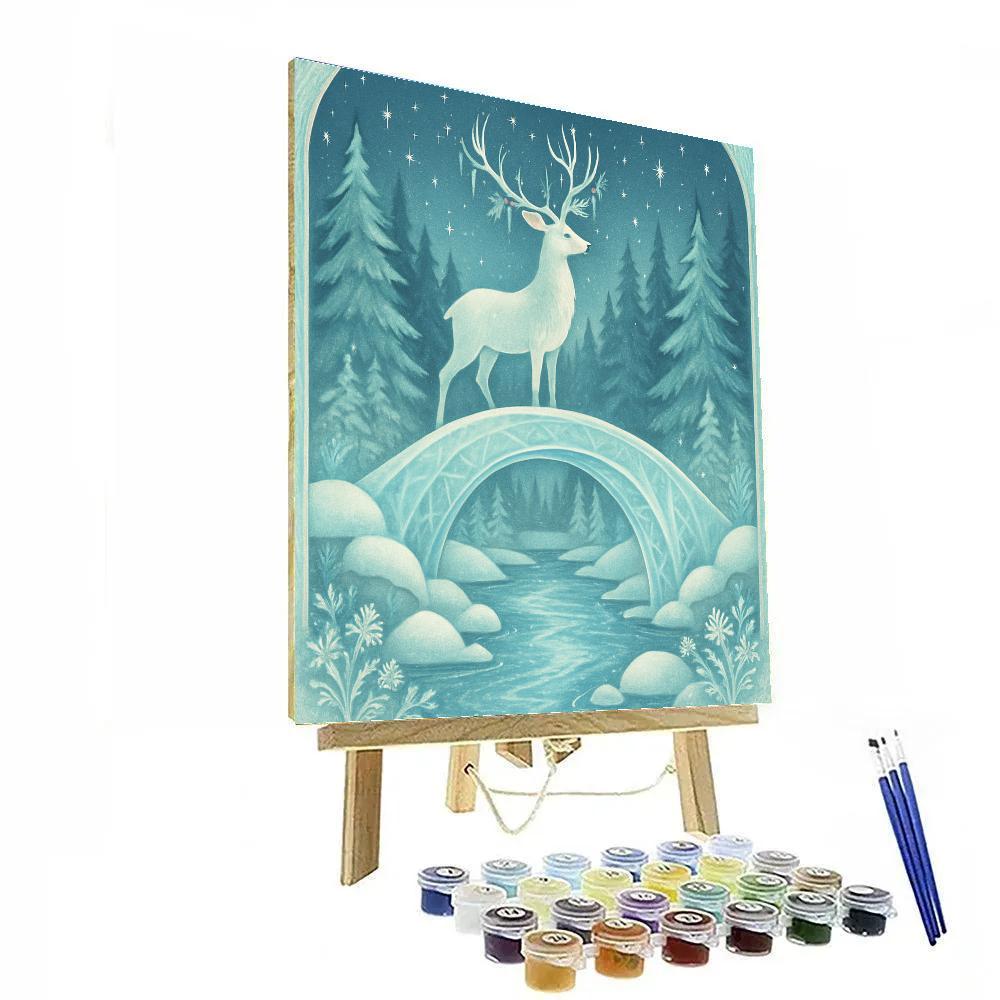 Snow Deer At The Crystal Bridge Paint by numbers kits