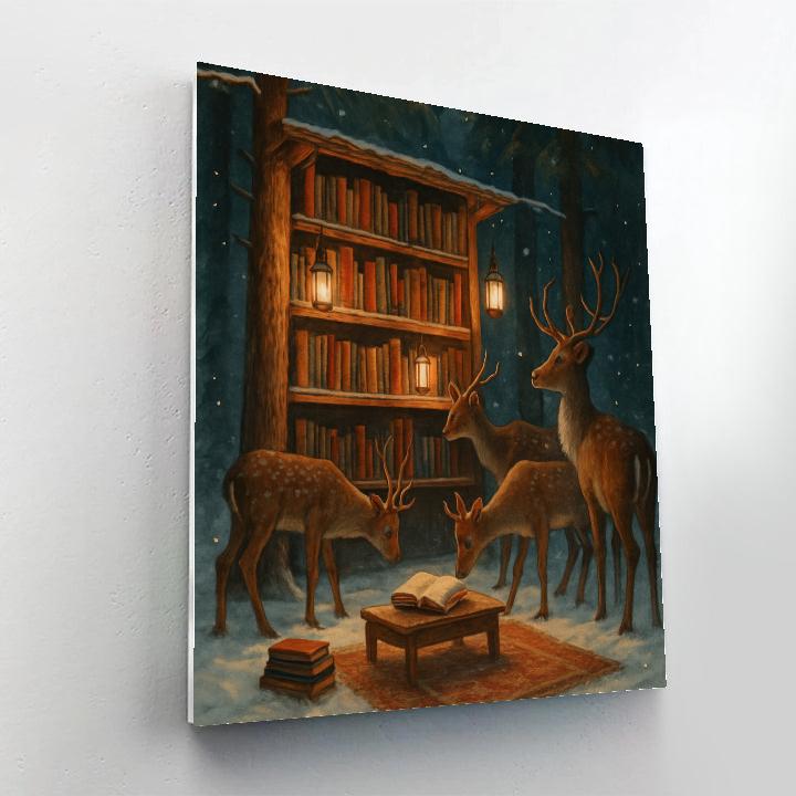 Reindeer Library In The Pine Clearing paint by color
