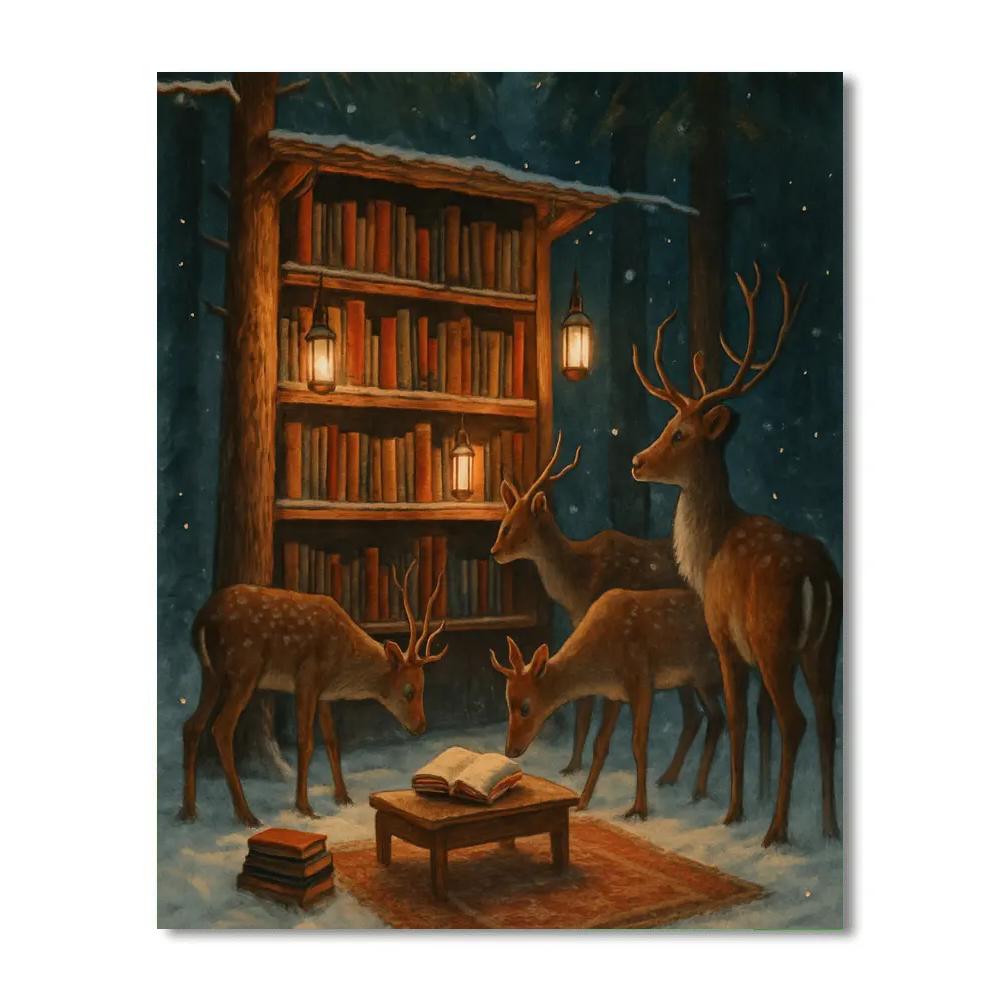 Reindeer Library In The Pine Clearing paint by color