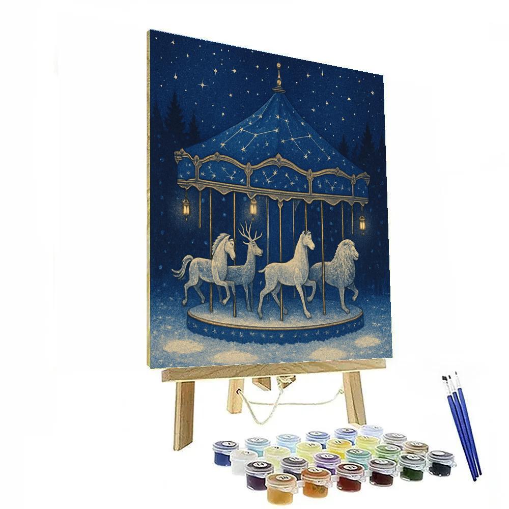 Snow Covered Carousel Of Constellations Number painting