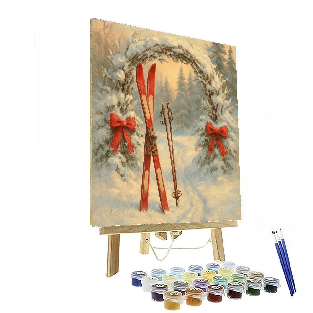 Silent Skis Beneath The Winter Gate DIY paint by numbers