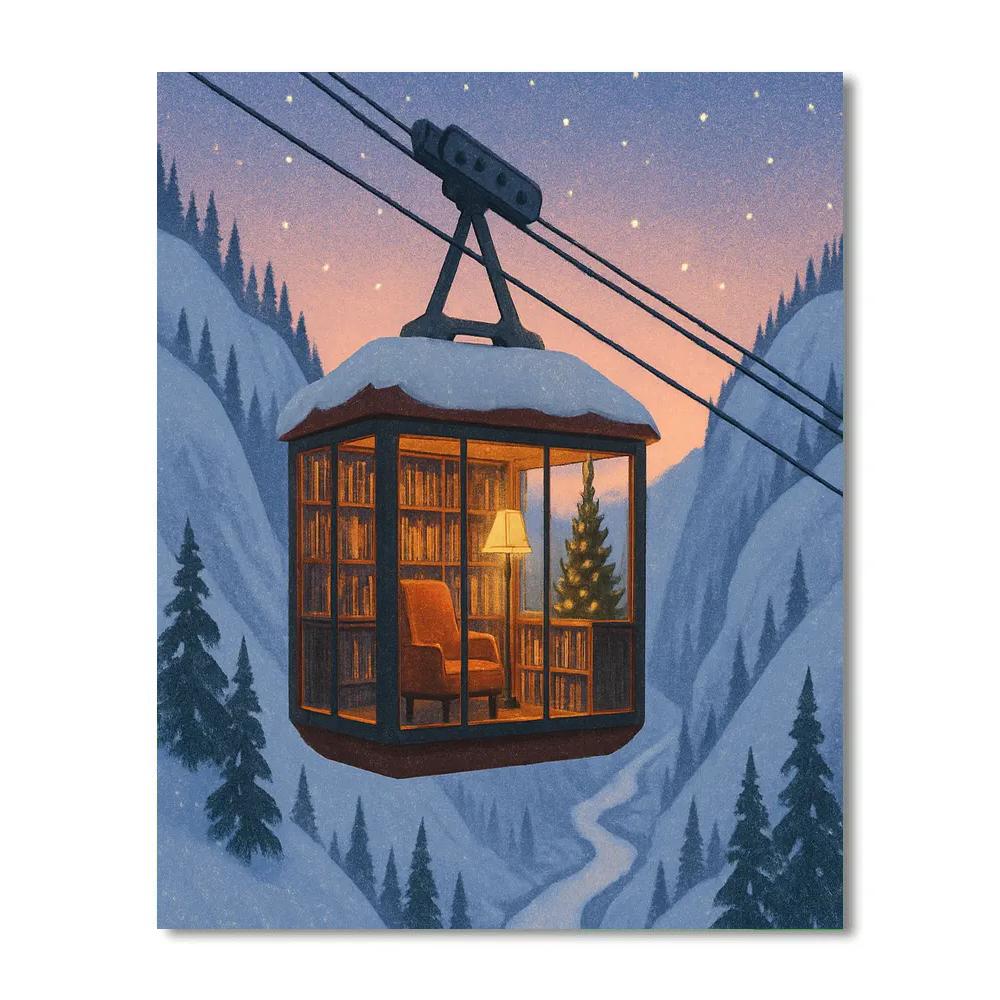 Christmas Gondola Library Over The Gorge paint by number