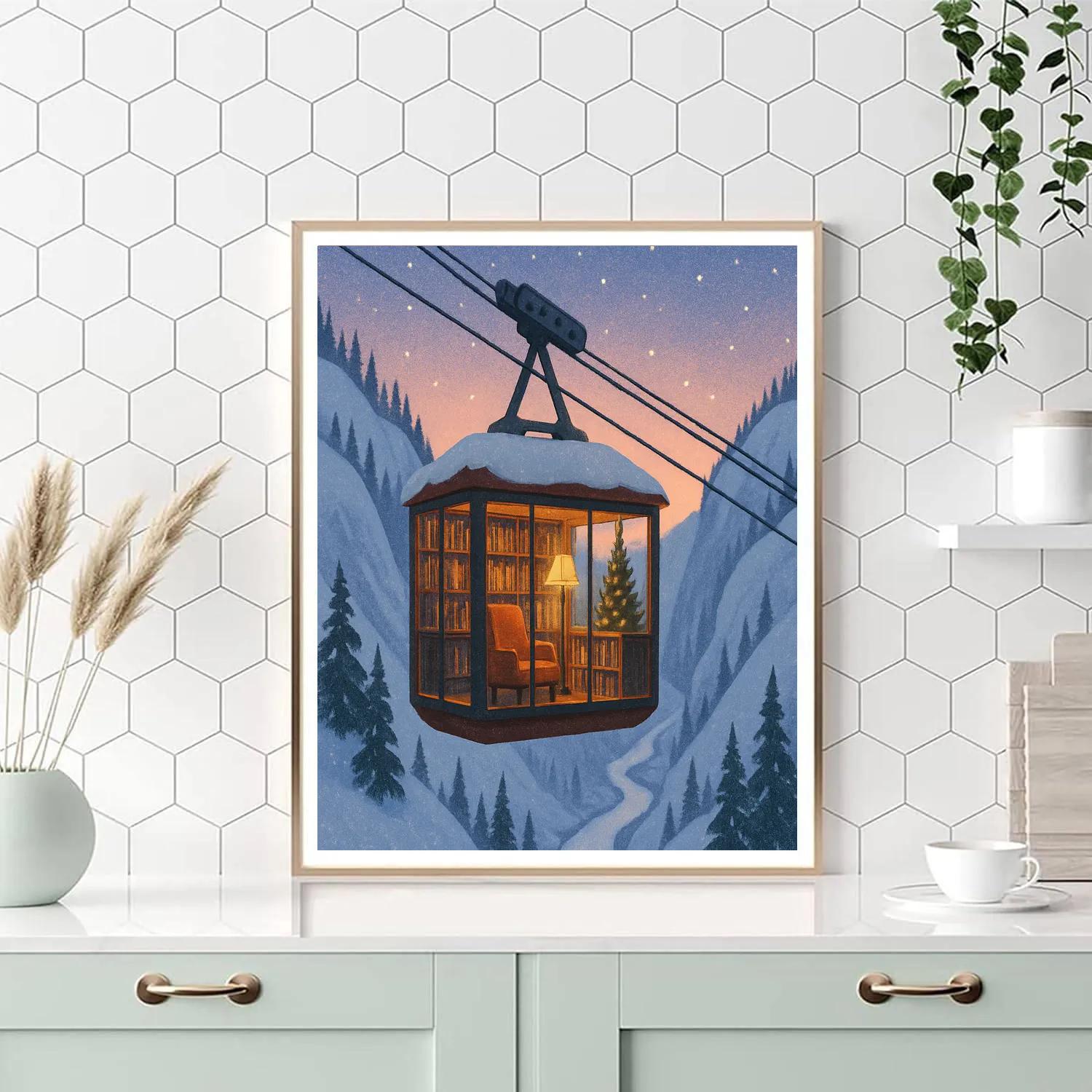 Christmas Gondola Library Over The Gorge paint by number