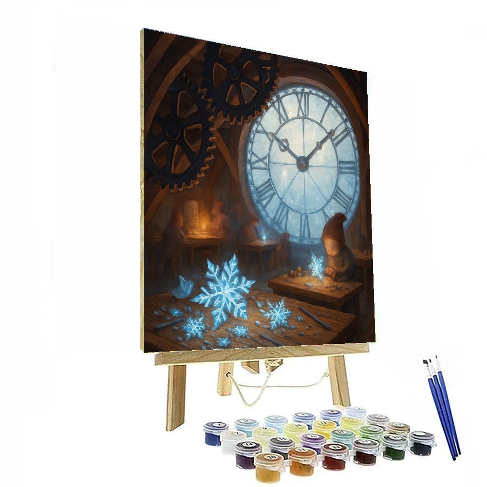 Snowflake Workshop In The Clock Attic Paint by numbers art