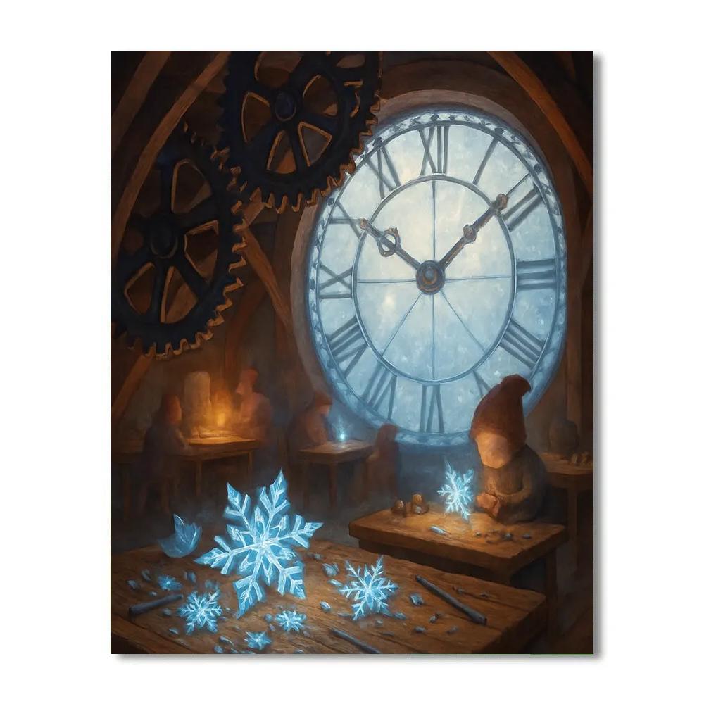 Snowflake Workshop In The Clock Attic Paint by numbers art