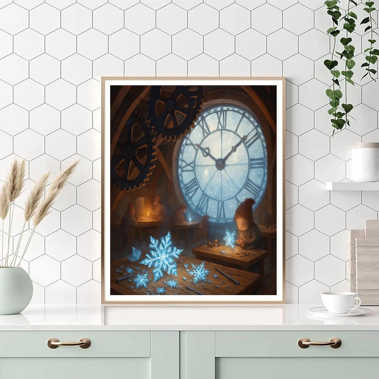 Snowflake Workshop In The Clock Attic Paint by numbers art