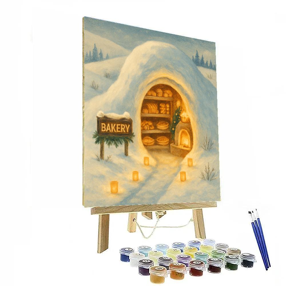 Holiday Bakery In The Snow Cave DIY paint by numbers