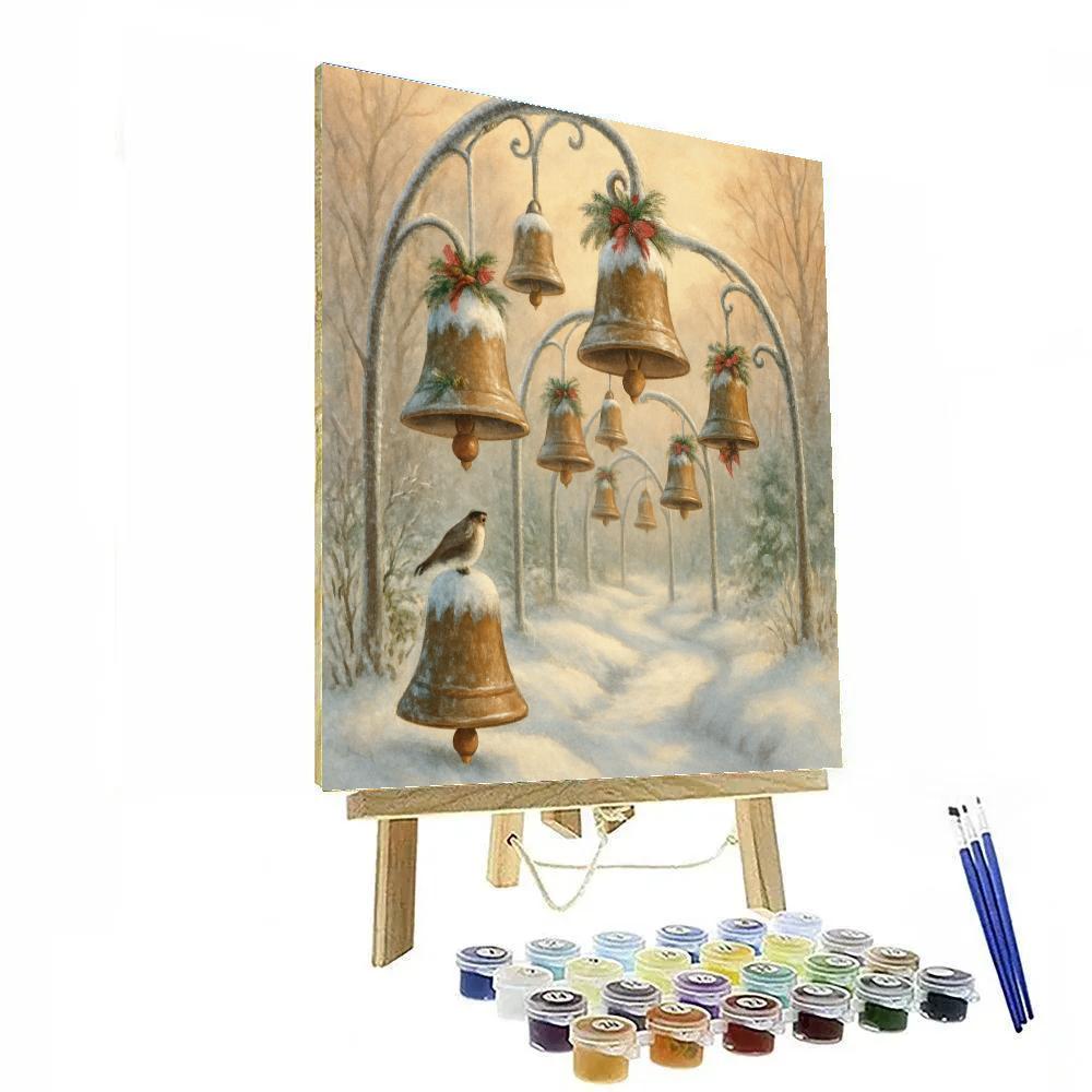 Snow Covered Bell Garden In Winter Paint by numbers kits