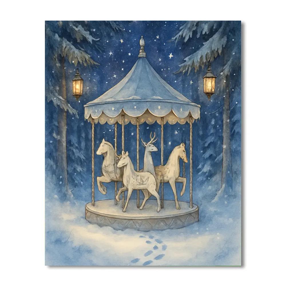 Northern Forest Carousel Of Stars painting number kit