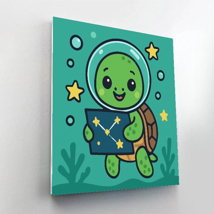 Comet Classroom Sea Turtle Paint by numbers art
