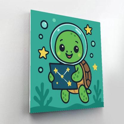 Comet Classroom Sea Turtle Paint by numbers art