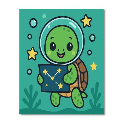 Comet Classroom Sea Turtle Paint by numbers art