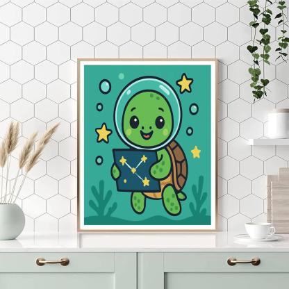 Comet Classroom Sea Turtle Paint by numbers art