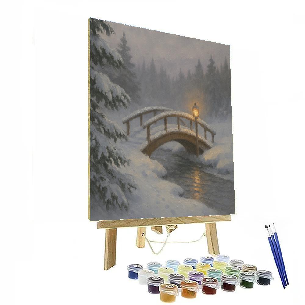 Lantern Bridge Over The Quiet Ice paint by color