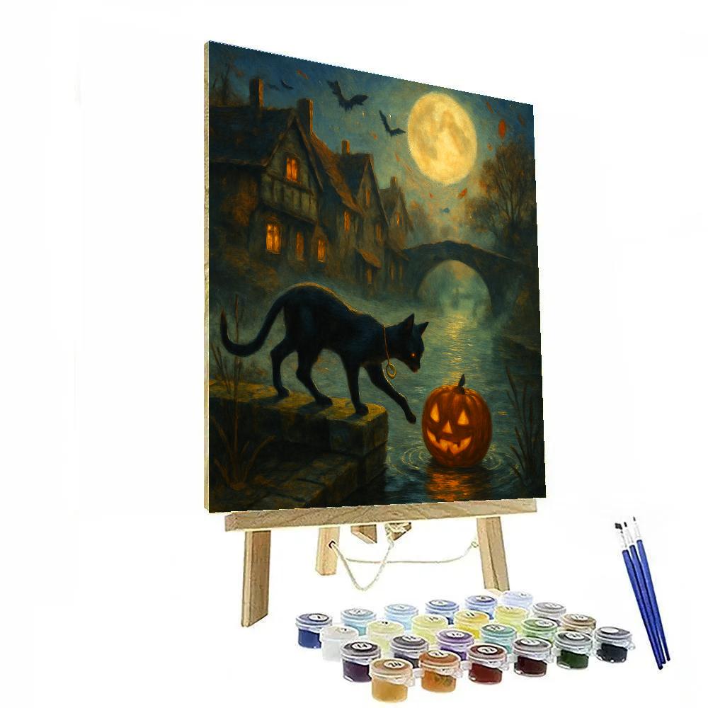 Lanterns Along The Hollow Canal Numbered painting kits