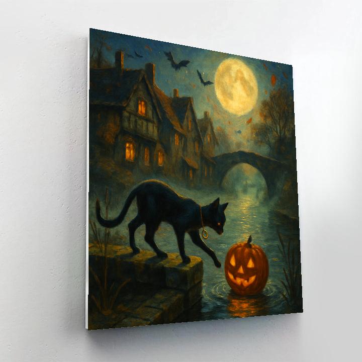 Lanterns Along The Hollow Canal Numbered painting kits