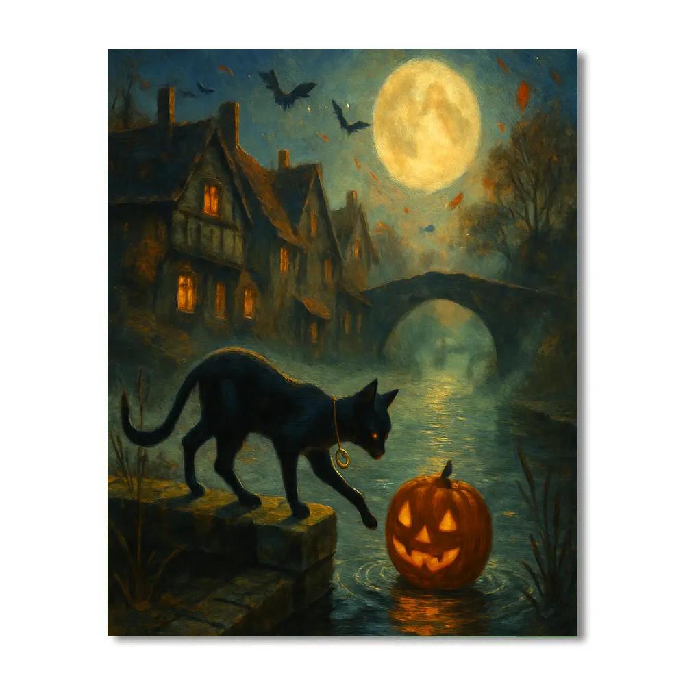 Lanterns Along The Hollow Canal Numbered painting kits