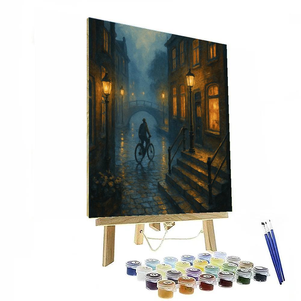 Lantern Mist Over The Canal Steps paint by number