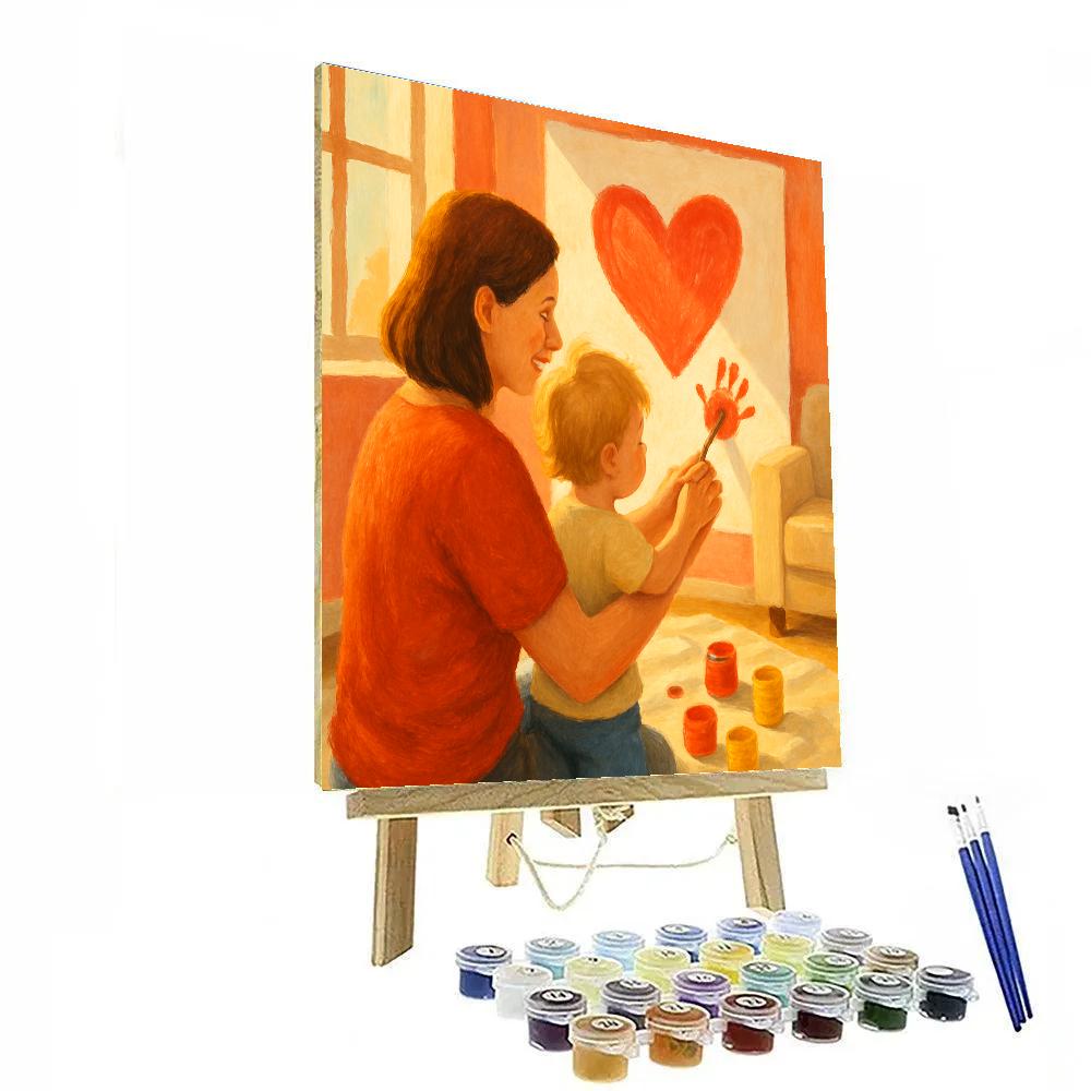 Mother And Child Painting A Memory Wall Paint by numbers art
