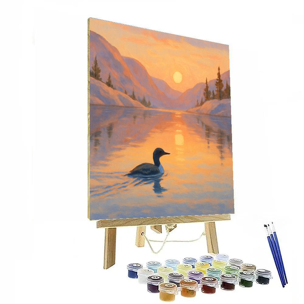 Apricot Sunrise Over The Mirror Quiet Basin DIY paint by numbers