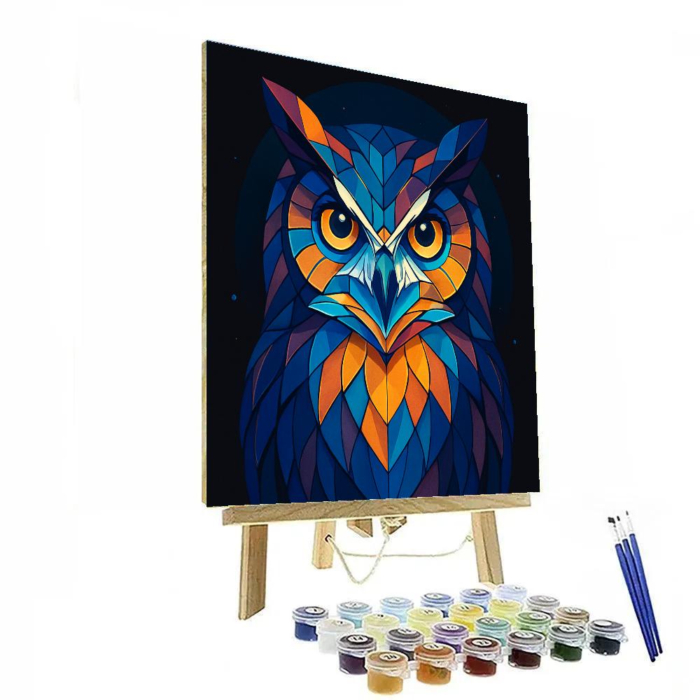 Cosmic Glass Owl Painting by numbers kit