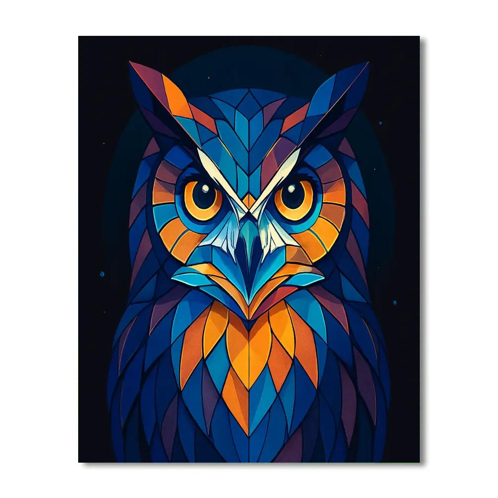 Cosmic Glass Owl Painting by numbers kit