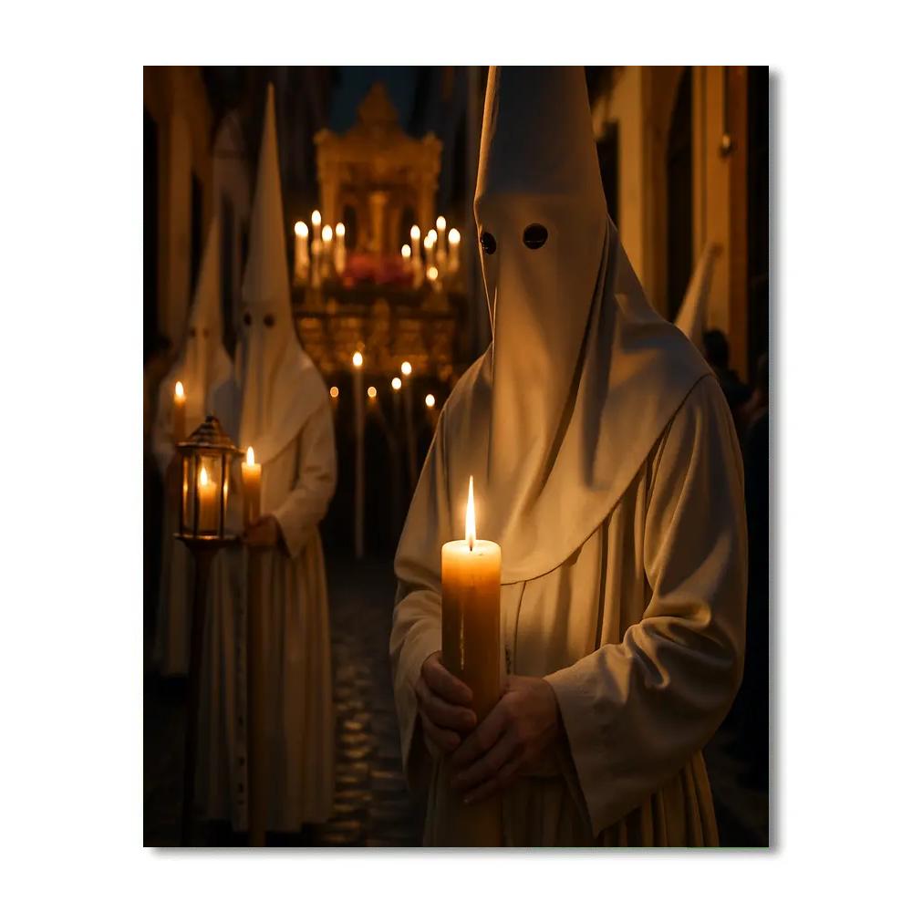 Semana Santa Nazareno Procession In Seville Narrow Street paint by numbers