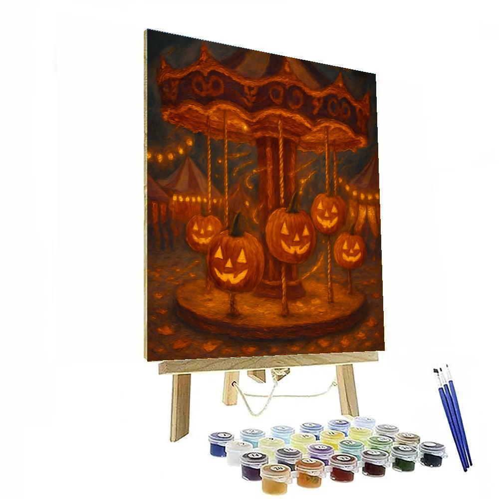 The Carousel Of Jack O Lanterns Numbered painting kits