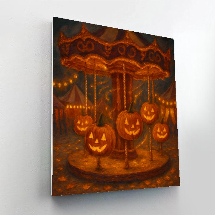 The Carousel Of Jack O Lanterns Numbered painting kits