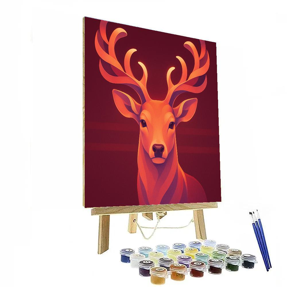 Sunset Mirage Deer Numbered painting kits