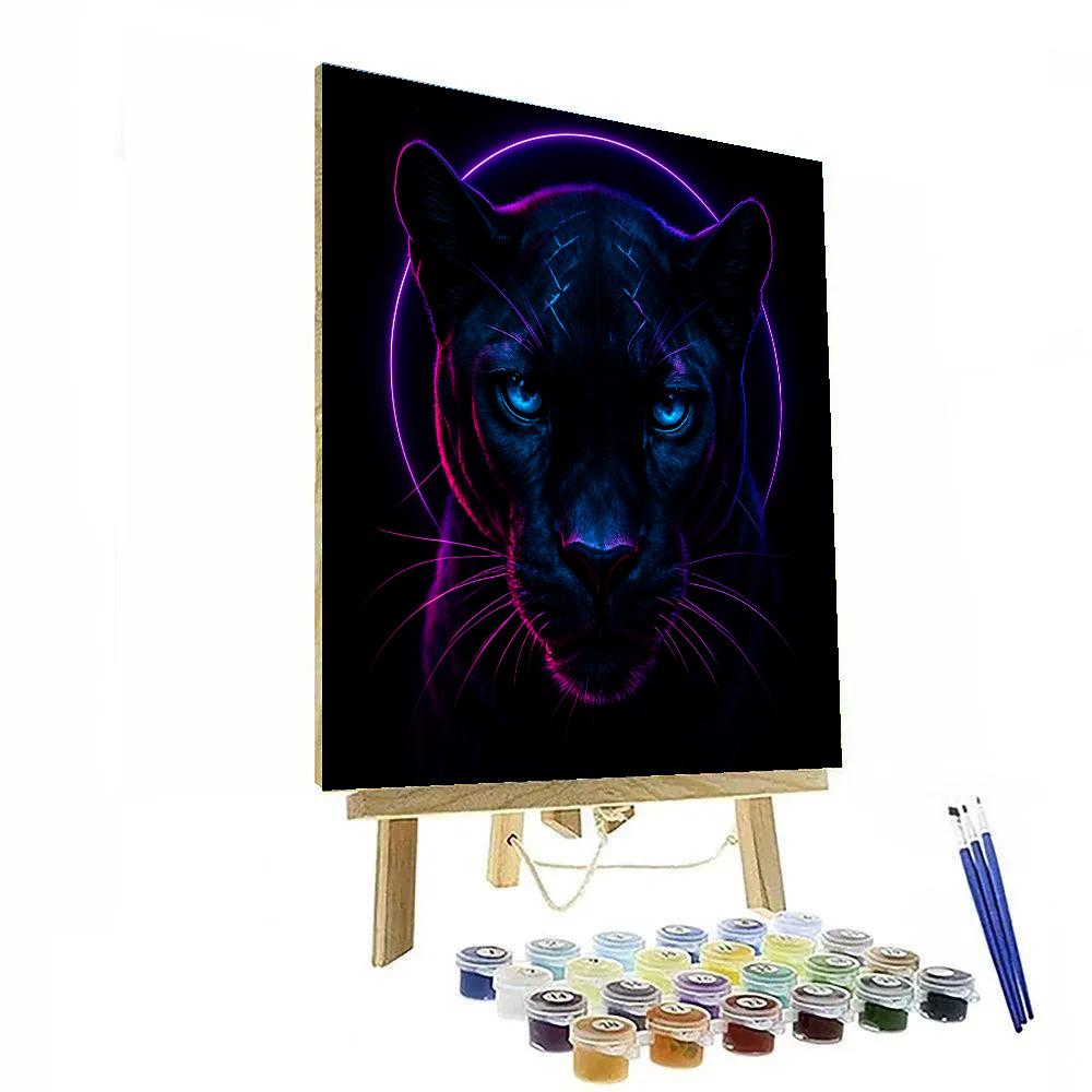Electric Orchid Panther paint by number
