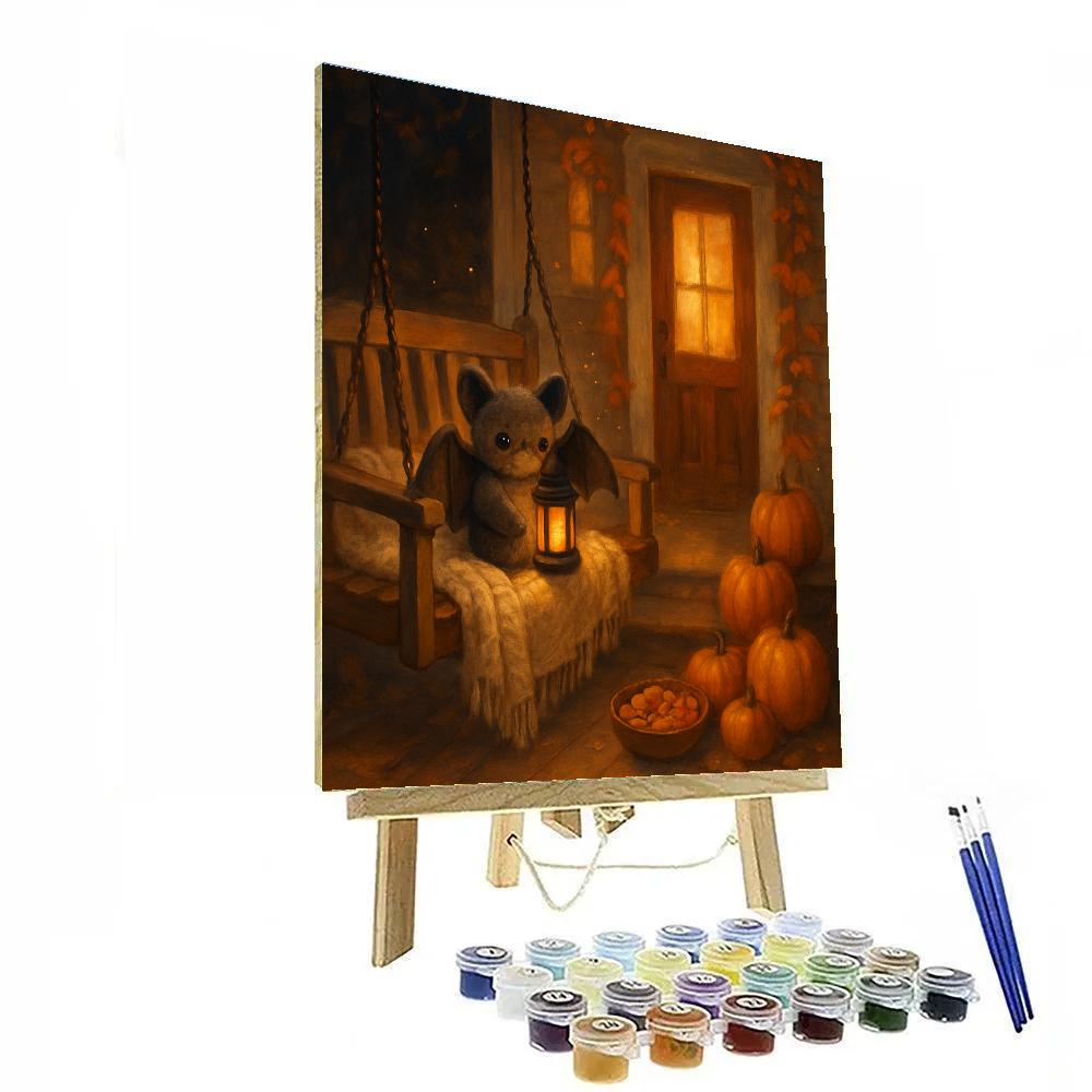 Porch Swing Under The Candlelit Bat Lanterns Numbered painting kits