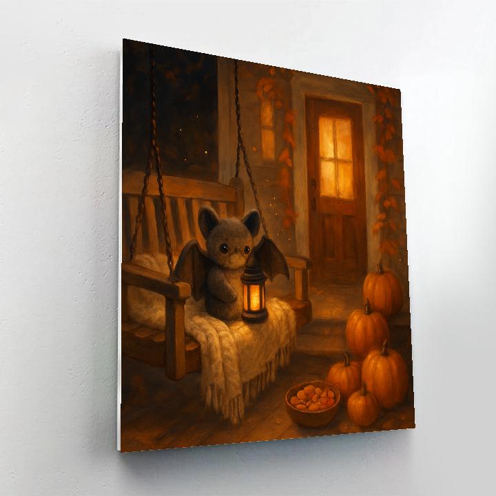 Porch Swing Under The Candlelit Bat Lanterns Numbered painting kits